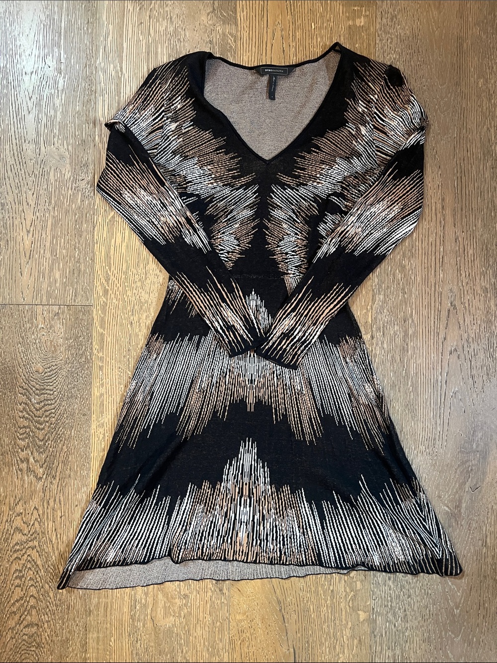 BCBG V-Neck Long Sleeve Dress